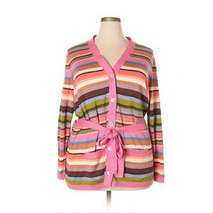 Fun Striped Liz Claiborne Silk Cardigan